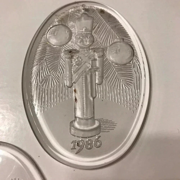 Christmas Ornament Lot Clear Acrylic 1985 1986 - Picture 3 of 7